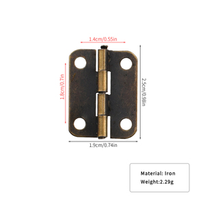 25*19mm Novo Estilo Chinês 180 °   Dobradiças Pequenas de Ferro para Caixa de Madeira |   <span class=keywords><strong>Mini</strong></span> Dobradiças de Metal para Caixa de Joias, Armário, Caixa de Presente - Product Image 3