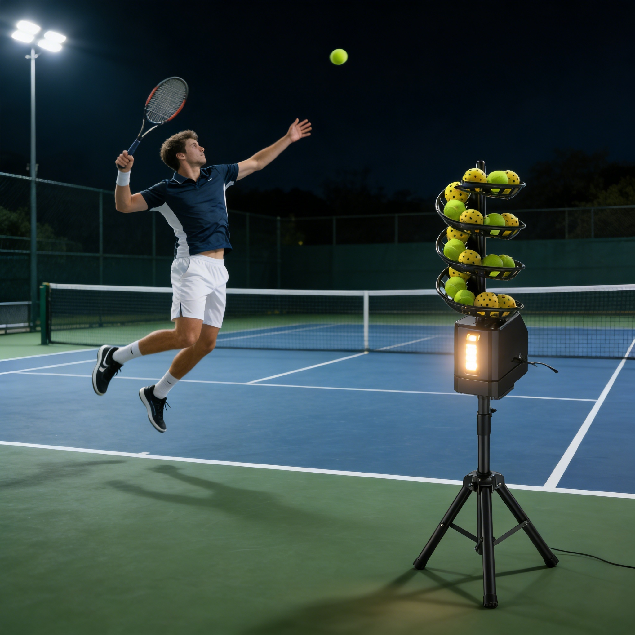 Top Grade Tennis Serving Machine Sturdy Ball Thrower Machine for Adult Tennis Practice