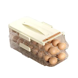 Contenitore per cassetti trasparente contenitore per uova in plastica contenitore per Dispenser organizzatore scatola di immagazzinaggio automatica per uova scorrevoli