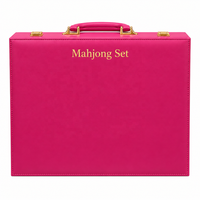 Boîte de mahjong personnalisée, bois + cuir PU, motif/taille/couleur personnalisés, styles multiples, qualité supérieure