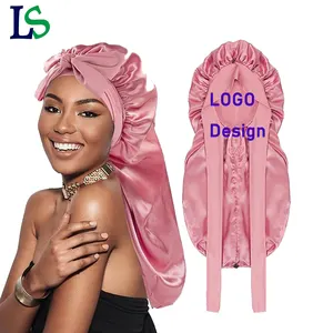Atacado cores diferentes duplas camadas reversíveis seda cetim hairband capotas com private label logotipo personalizado fornecedores a granel