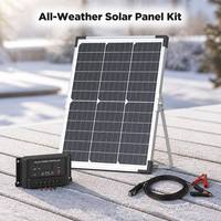 Panneau solaire personnalisé 15W 18V avec logo, emballage, câbles, trous de fixation pour caméra de sécurité