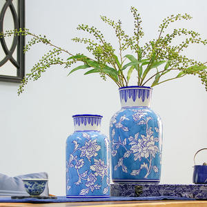 नीले सफेद मिट्टी बरतन मिट्टी के बरतन कमरे के लिए घर की सजावट-इंटीरियर के लिए वरिष्ठ भावना रचनात्मक शिल्प - Product Image 1