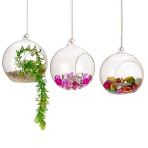 Air Plant Glass Terrarium <strong>Tea</strong> <strong>Light</strong> Cover <strong>Hanging</strong> 100mm Clear Glass Ball Candle <strong>Holders</strong> for Wedding Decoration - Product Image 1
