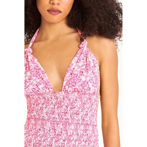 เดรสคอวีพิมพ์ลายดอกไม้สไตล์ฝรั่งเศสแบบใหม่ขายส่ง - Product Image 4