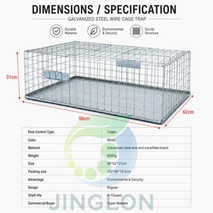 Trampa Plegable para Palomas, Trampa para Aves Vivas con Puertas Dobles de Una Vía, Trampa Humana para Aves de Acero Galvanizado OEM - Product Image 3