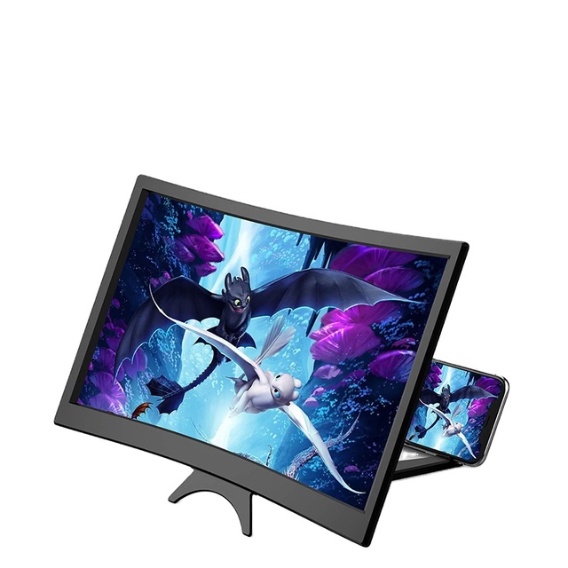12 Inch Curved Enlarged Cell Screen Amplifier Phone Screen Magnifier Portable Mobile Phone 3D Screen Magnifier