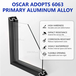 Jendela Geser Kaca Aluminium Hitam Isolasi Termal Ukuran Kecil untuk Rumah Kantor Balkon Pintu Lipat - Product Image 3