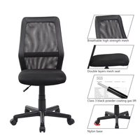 Fauteuil de bureau exécutif en maille Guanfu modèle 8009-4 avec accoudoirs, dossier haut moderne, pivotant, réglage de hauteur à vérin à gaz 120 mm - Vente en gros