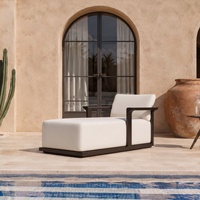 Chaise longue d'extérieur en aluminium résistant aux intempéries FERLY pour jardin, bord de piscine, mobilier de resort