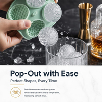 Moule à glaçons sphériques en silicone personnalisé pour whisky, plateau à glaçons sportifs, moule à glaçons ronds, machine à glaçons de bar, vente en gros