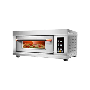 Horno eléctrico de acero inoxidable para Pizza, una capa, dos bandejas, horno de panadería, suministro de fábrica