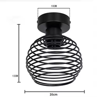 Plafonnier LED rétro vintage en fer, style vis E27, pour couloir et allée intérieurs