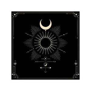 Tappetino <span class=keywords><strong>da</strong></span> gioco Mahjong Gotico Teschio Nero Oro Lusso Antiscivolo con Motivo Luna Mistica, Copritavolo, Accessori per Mahjong Americano - Product Image 1