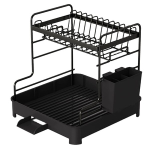 Plastic Expandable Storage And Dish Drying Steel Kitchen Utensil Holder Dish Rack Holder For Kitchen