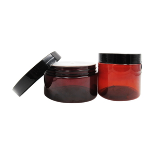 Household 30g 50g 100g 120g 200g 250g 500g 8oz food grade plastic amber cosmetic pet jar with plastic lid