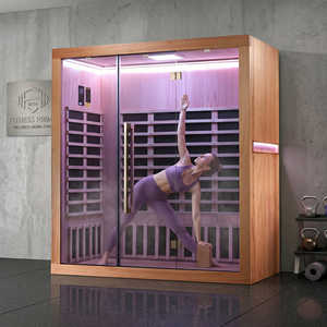 Sauna Ecológica de Infrarrojos Lejanos para 4 Personas, Cabina de Madera para 3-4 Personas, Terapia de Bienestar y Desintoxicación - Product Image 1