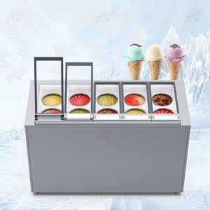 วางบนโต๊ะพื้นที่ขนาดเล็กจอแสดงผลไอศกรีมแบบอิตาลีตู้โชว์ไอศครีม - Product Image 6