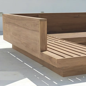 Sofás Modernos en Forma de L para Exteriores, Sofá de Madera, Muebles de Patio de Teca, Juego de Jardín Impermeable - Product Image 1