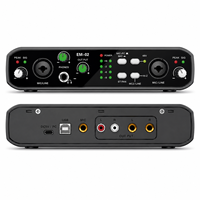 Carte son USB EM-02, interface audio, studio d'enregistrement 2 entrées 2 sorties avec alimentation 48V pour ordinateur et chant