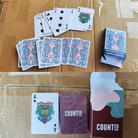 Achetez des cartes à jouer personnalisées professionnelles avec logo sur mesure, double jeu, vente flash, cartes à jouer Ama Zon pour les fêtes de famille, cartes rouges