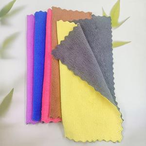 Chiffons de nettoyage pour cuisine, torchons, serviettes de nettoyage absorbantes double face bicolores en microfibre corail, vente en gros pour une ou plusieurs unités - Product Image 2