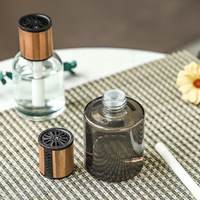 Bouteille de diffuseur d'arôme de voiture en verre de grande capacité de 120ml emballage de parfum en bâton de coton sans feu capacité de remplissage de 30ml