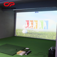 Simulador de Golf Virtual Comercial Colorful Park, Sistema de Práctica de Golf Interior con Sensor de Alta Precisión para Clubes de Golf y Centros de Juego