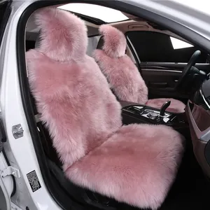 Universal Size Wool Sheepskin毛皮Car Seat CoversためAdult Man Women、1 Piece Seat