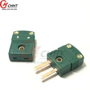 Conector do termopar verde tipo r/s, excelente capacidade de capacidade, mini conector plana do painel