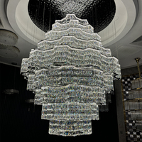 Grand lustre en cristal de luxe moderne pour banquet dans le hall de l'hôtel personnalisé