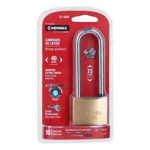 Lucchetto in ottone CL-40XL da 40 mm con gancio Extra lungo impermeabile chiritto in ferro e acciaio - Product Image 1