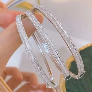 Xinfly Tarnish Free Waterproof Vintage 1.2ct. T.w. Natural Diamond Stackable <b>Bangle</b> <b>Bracelet</b> in 18kt White Gold - Product Image 5