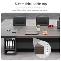 Table de conférence moderne extensible en bois avec chaises, idéale pour bureau, télétravail, chambre ou salle à manger - Pieds en fer