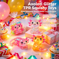 Jouet anti-stress en TPR en forme de salamandre à paillettes et sequins, à rebond lent, jouet sensoriel mignon, petit cadeau pour étudiant, vente en gros