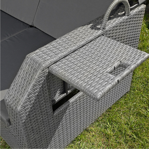 Loisirs plein air rotin <span class=keywords><strong>Double</strong></span> <span class=keywords><strong>lit</strong></span> solaire rotin Chaise salon jardin piscine auvent <span class=keywords><strong>lit</strong></span> canapé-<span class=keywords><strong>lit</strong></span> avec tabouret banc - Product Image 5