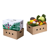 Papier ondulé simple paroi 3 plis ondulé flûte papier boîte colorée fruits maïs brocoli Durian légumes boîte d'emballage