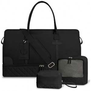 Bolsa de Viaje Grande, Bolsa de Fin de Semana, Bolsa de Gimnasio, Bolsa de Mano con Compartimento para Zapatos, Bolsillo Impermeable, Bolsa de Aseo - Product Image 3