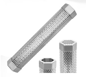 Tube à fumer pour barbecue en acier inoxydable de 12 pouces, tube à fumer hexagonal perforé pour fumer à chaud et à froid sur n'importe quel barbecue - Product Image 5