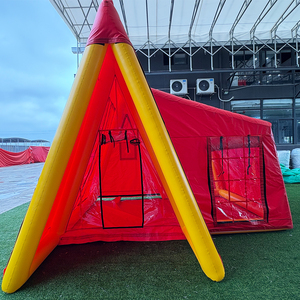 NB-TE059 Customize Size Vibrant <b>Red</b> Inflatable Camping <b>Tent</b> Large Space for Family Gatherings Inflatable Camping <b>Tent</b> Eye Catchi - Product Image 5