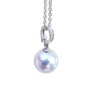 Stylish Durable Polished 18K <b>Solid</b> <b>Gold</b> <b>pendant</b> accessories Inlaid Tiny Clear Diamond For Pearl <b>Pendant</b> Necklace Handmade - Product Image 1