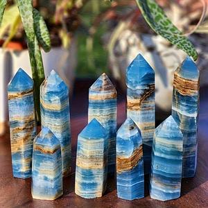 Torre de Ónix Azul de Cristal Natural al por Mayor, Artesanía Tallada Ecológica, Piedra Preciosa de Feng Shui para Regalo de Habitación - Product Image 5