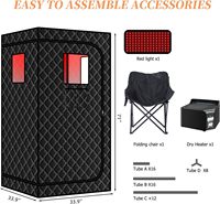 Ruang Sauna Elektrik Akrilik Modern Portabel untuk Penggunaan di Rumah, Mesin Uap Kering Cahaya Merah, Tenda Sauna Spa Ukuran Besar untuk Seluruh Tubuh