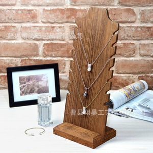 Wooden Jewelry Display <b>Stand</b> 7 Tier Necklace Organizer Desktop Storage For Home Use - Product Image 2