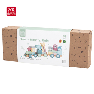 <span class=keywords><strong>Tren</strong></span> de apilamiento de madera para niños, juguete educativo para pequeños animales del Zoo - Product Image 5