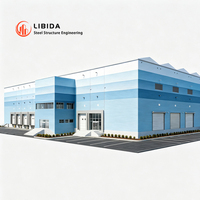 Entrepôt en structure métallique à grande portée certifié CE, bâtiment industriel préfabriqué robuste