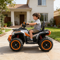 Quad électrique pour enfants 4x4 avec moteurs 390*4, batterie 12V 7Ah, télécommande 2.4G, lumières LED et musique