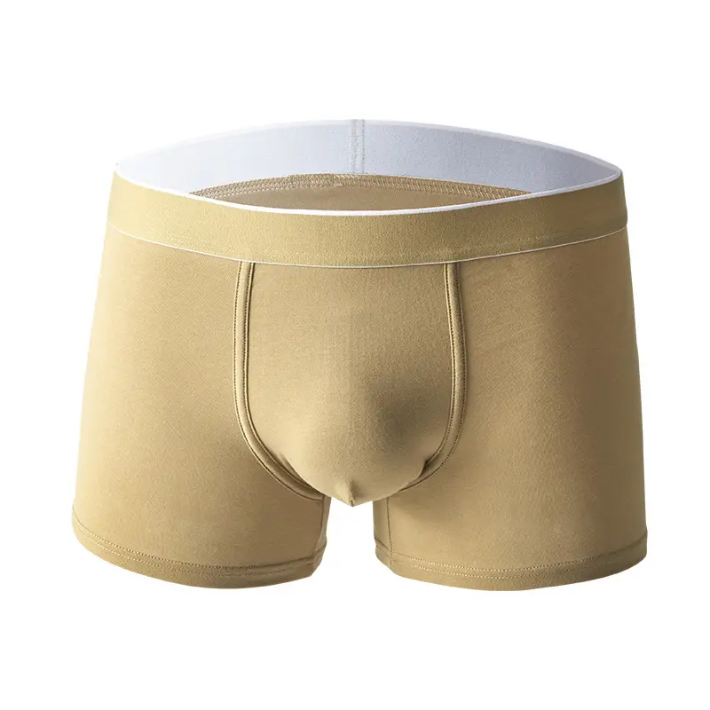 W70 Wholesale Solid Color Sexy Comfortable Men Shorts Men's Boxer & Briefs Men Waist Loose Cotton Boxer Underwear
