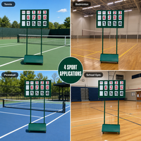 Tableau de score de tennis de type encastrable avec tuiles de score interchangeables, cadre en alliage d'aluminium, revêtement en poudre, tableau mobile