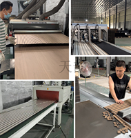 Panneaux acoustiques en bois à lattes de l'usine Tianyun, fournisseur Akupanel, panneaux muraux acoustiques insonorisants en feutre PET et bois à lattes